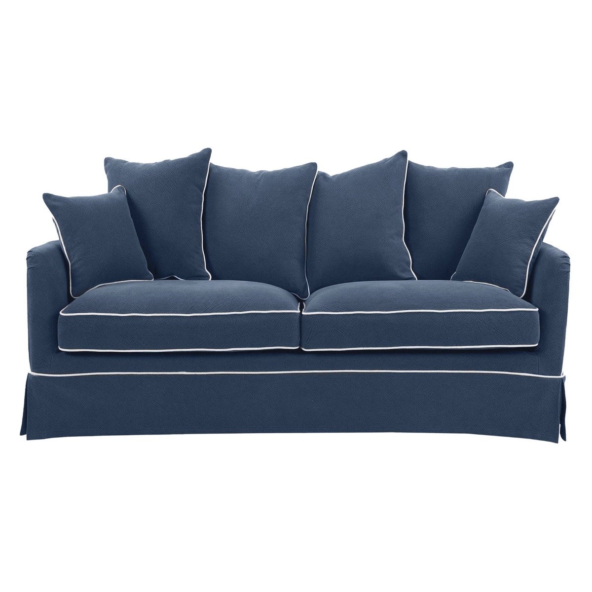Noosa Hamptons 2 Seat Navy W/White Piping, W 170cm D 91cm H 80cm (RRP $2279)