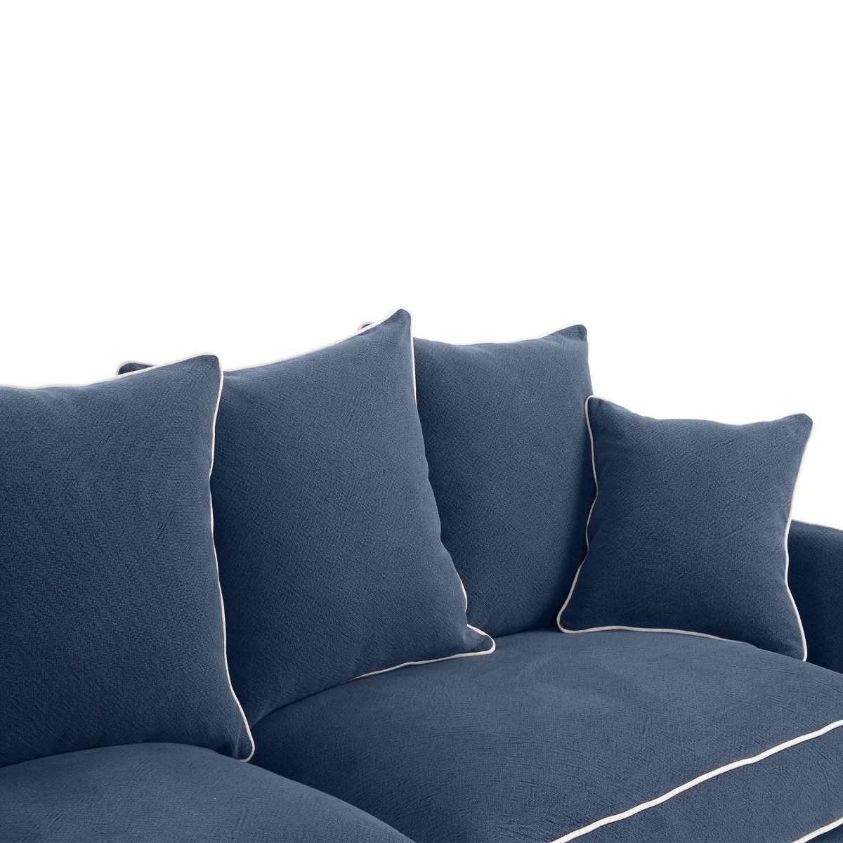 Noosa Hamptons 2 Seat Navy W/White Piping, W 170cm D 91cm H 80cm (RRP $2279) - Image 9
