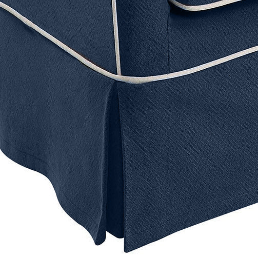Noosa Hamptons 2 Seat Navy W/White Piping, W 170cm D 91cm H 80cm (RRP $2279) - Image 11