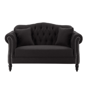 wp-image-tigress-48390.png Vaucluse Buttoned Tuffed 2 Seat Sofa Charcoal W/ Studs, W 177cm D 87cm H 90cm (RRP $2299)