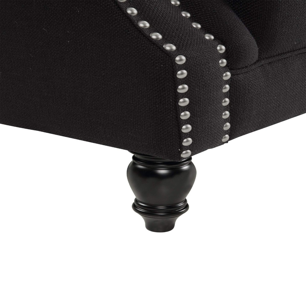 Vaucluse Buttoned Tuffed 2 Seat Sofa Charcoal W/ Studs, W 177cm D 87cm H 90cm (RRP $2299) - Image 7