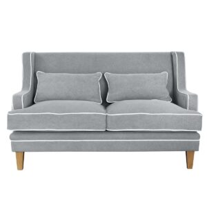 Bondi Hamptons 2 Seat Sofa Grey W/White Piping, W 155cm D 92cm H 94cm (RRP $1999)