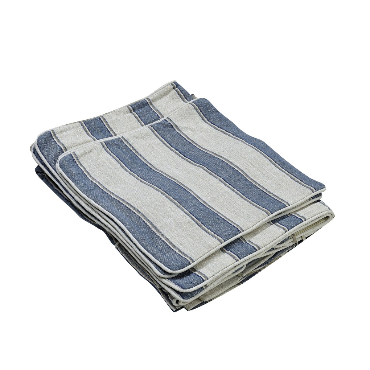 Noosa Hamptons 3 Seat Queen Sofa Bed Sky Blue Stripe, W 221cm D 91cm H 80cm (RRP $4279) - Image 2