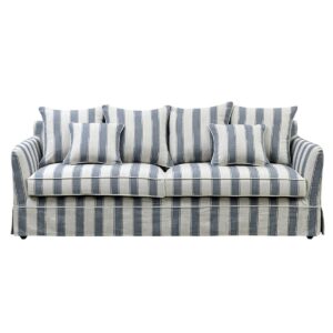wp-image-tigress-48468.jpg Noosa Hamptons 3 Seat Sofa Blue Sky Stripe, W 221cm D 91cm H 80cm (RRP $3299)