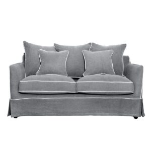 wp-image-tigress-48489.jpg Noosa Hamptons 2 Seat Sofa Grey W/White Piping, W 170cm D 91cm H 80cm (RRP $2279)