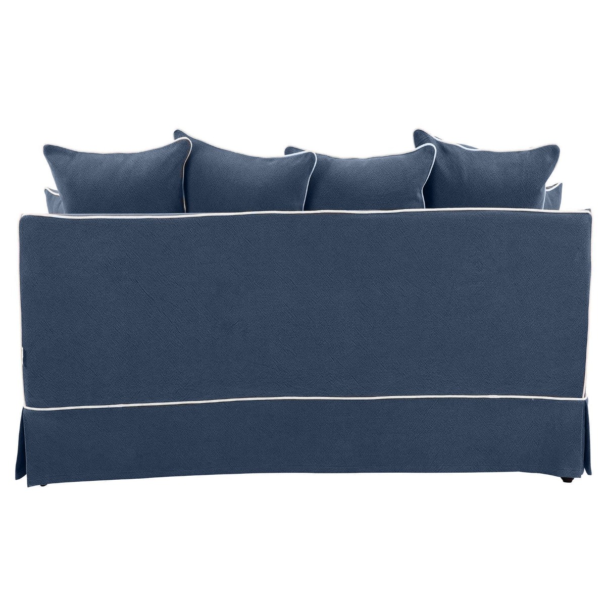Noosa Hamptons 3 Seat Sofa Navy W/White Piping, W 221cm D 91cm H 80cm (RRP $3299) - Image 9