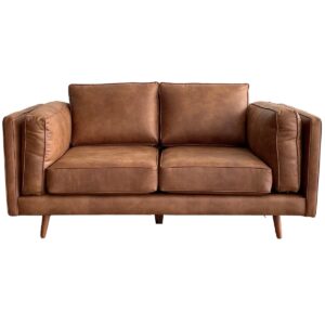 wp-image-tigress-48674.jpg Lincoln 2 Seat Sofa Leather Look Tan, W 162cm D 85cm H 78cm (RRP $2299)