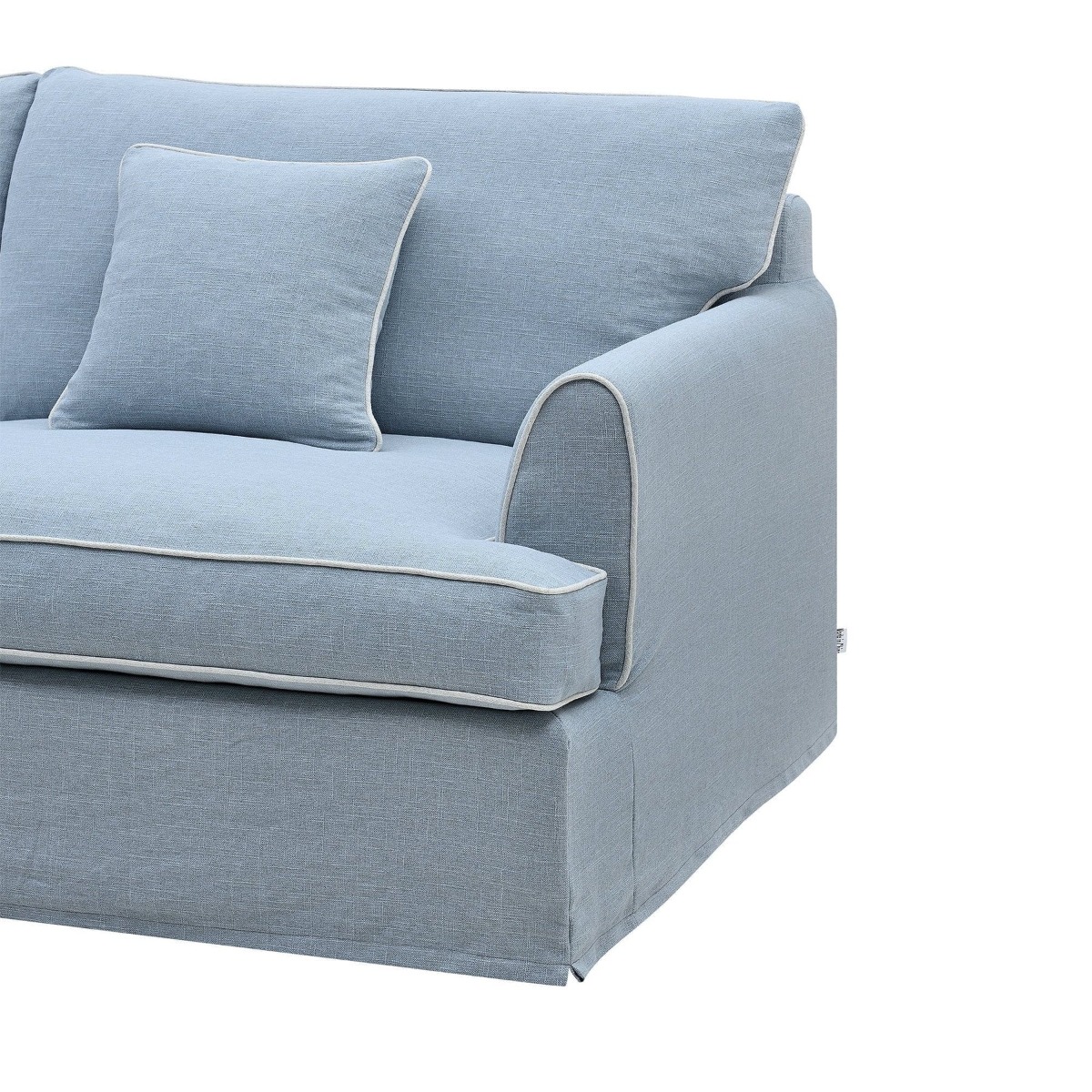 Byron Hamptons 3 Seat Sofa Beach with White Piping, W 223cm D 96cm H 78cm (RRP $3299) - Image 3