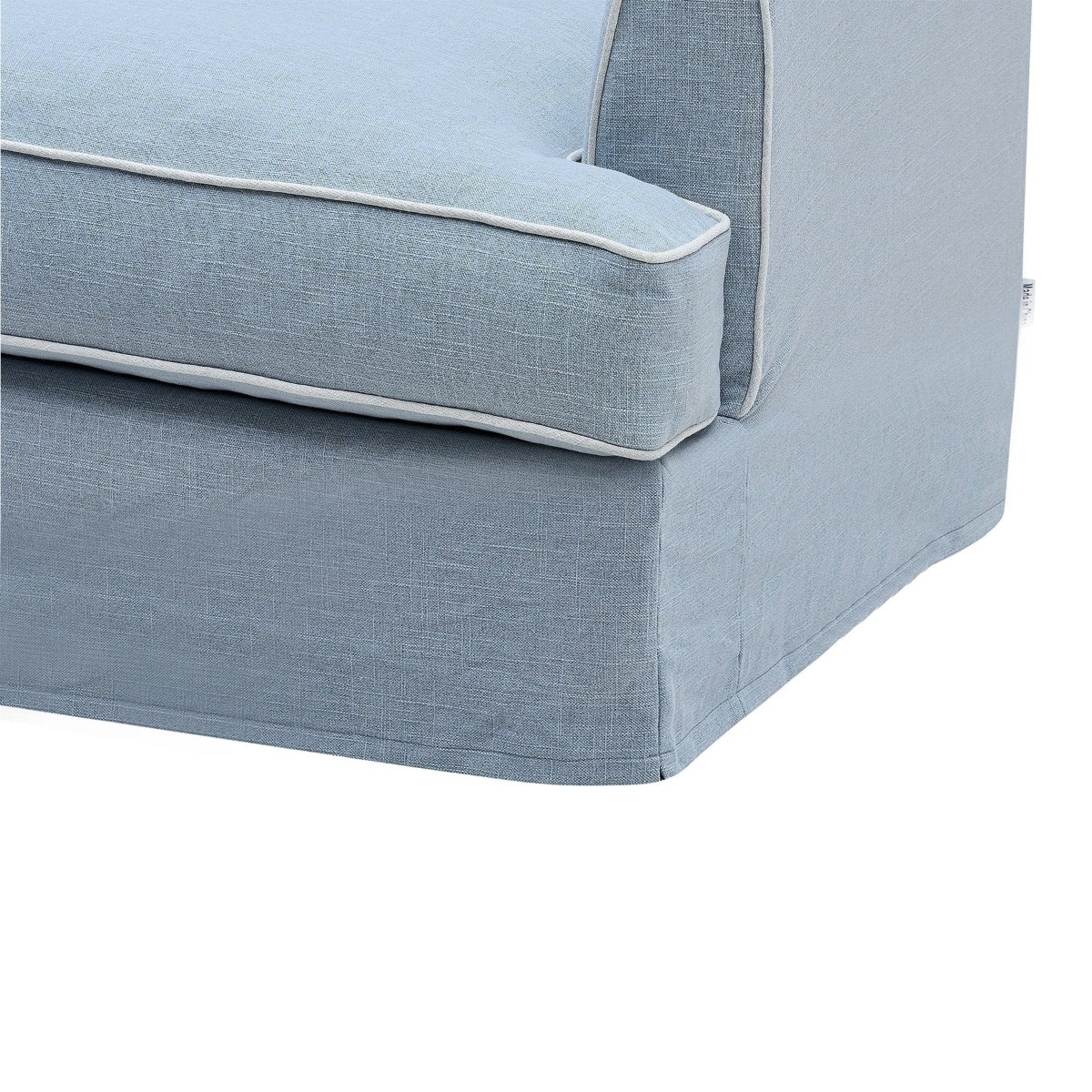 Byron Hamptons 3 Seat Sofa Beach with White Piping, W 223cm D 96cm H 78cm (RRP $3299) - Image 4