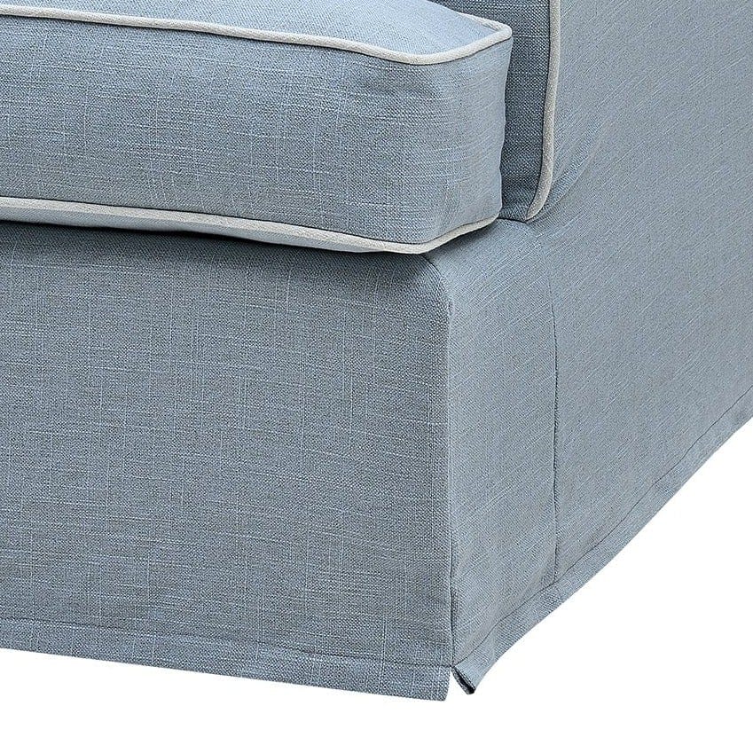 Byron Hamptons 3 Seat Sofa Beach with White Piping, W 223cm D 96cm H 78cm (RRP $3299) - Image 5