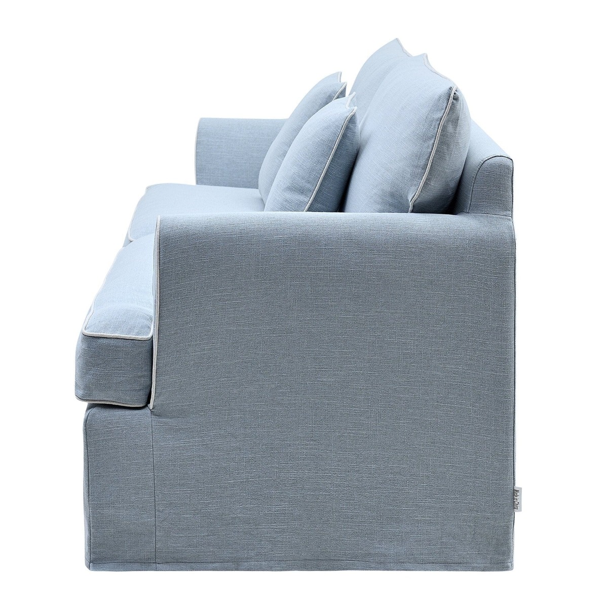 Byron Hamptons 3 Seat Sofa Beach with White Piping, W 223cm D 96cm H 78cm (RRP $3299) - Image 9