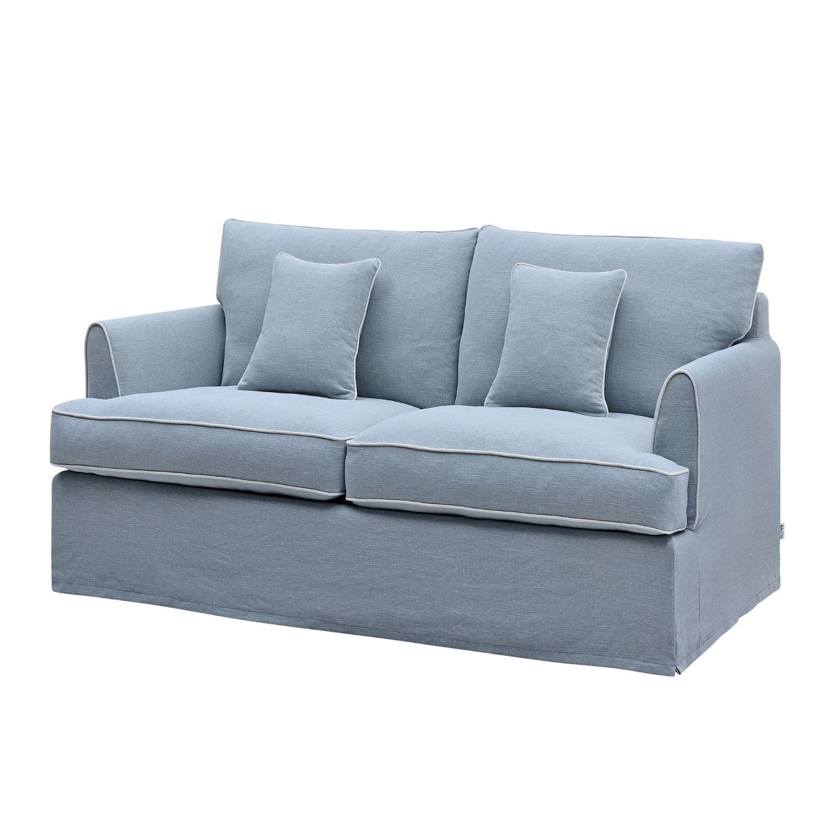 Byron Hamptons 3 Seat Sofa Beach with White Piping, W 223cm D 96cm H 78cm (RRP $3299) - Image 11