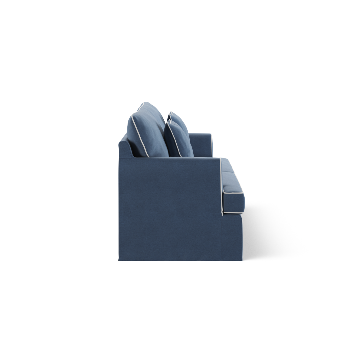 Byron Hamptons 3 Seat Sofa Navy with White Piping, W 223cm D 96cm H 78cm (RRP $3285) - Image 5
