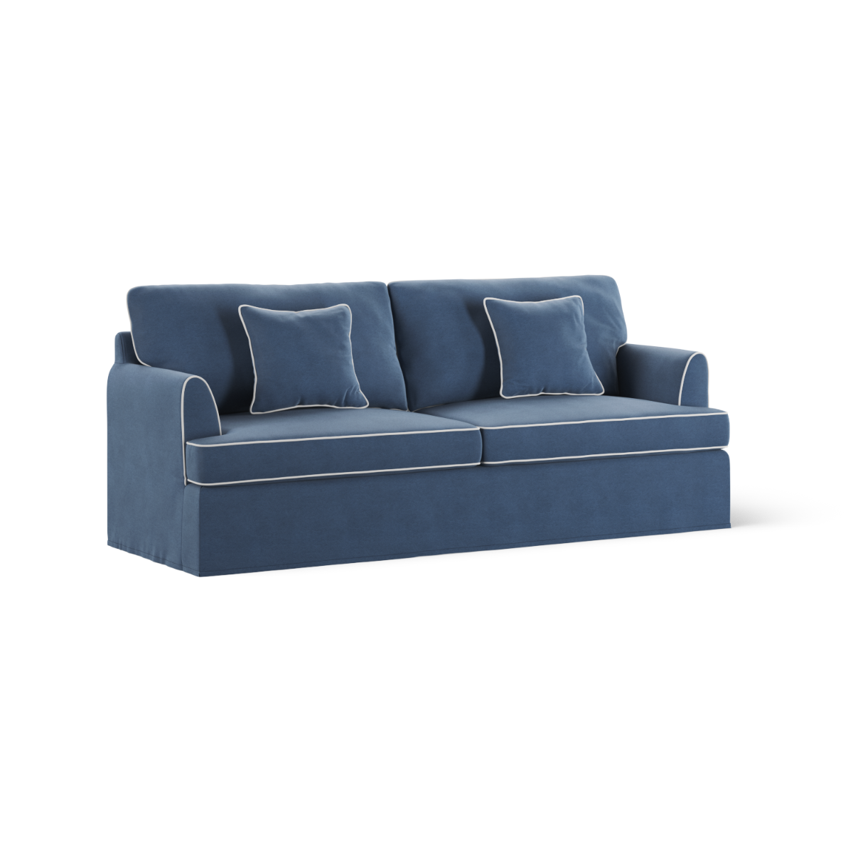 Byron Hamptons 3 Seat Sofa Navy with White Piping, W 223cm D 96cm H 78cm (RRP $3285) - Image 6