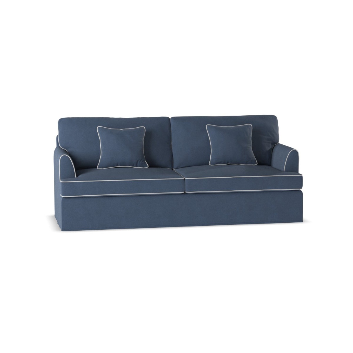 Byron Hamptons 3 Seat Sofa Navy with White Piping, W 223cm D 96cm H 78cm (RRP $3285) - Image 7