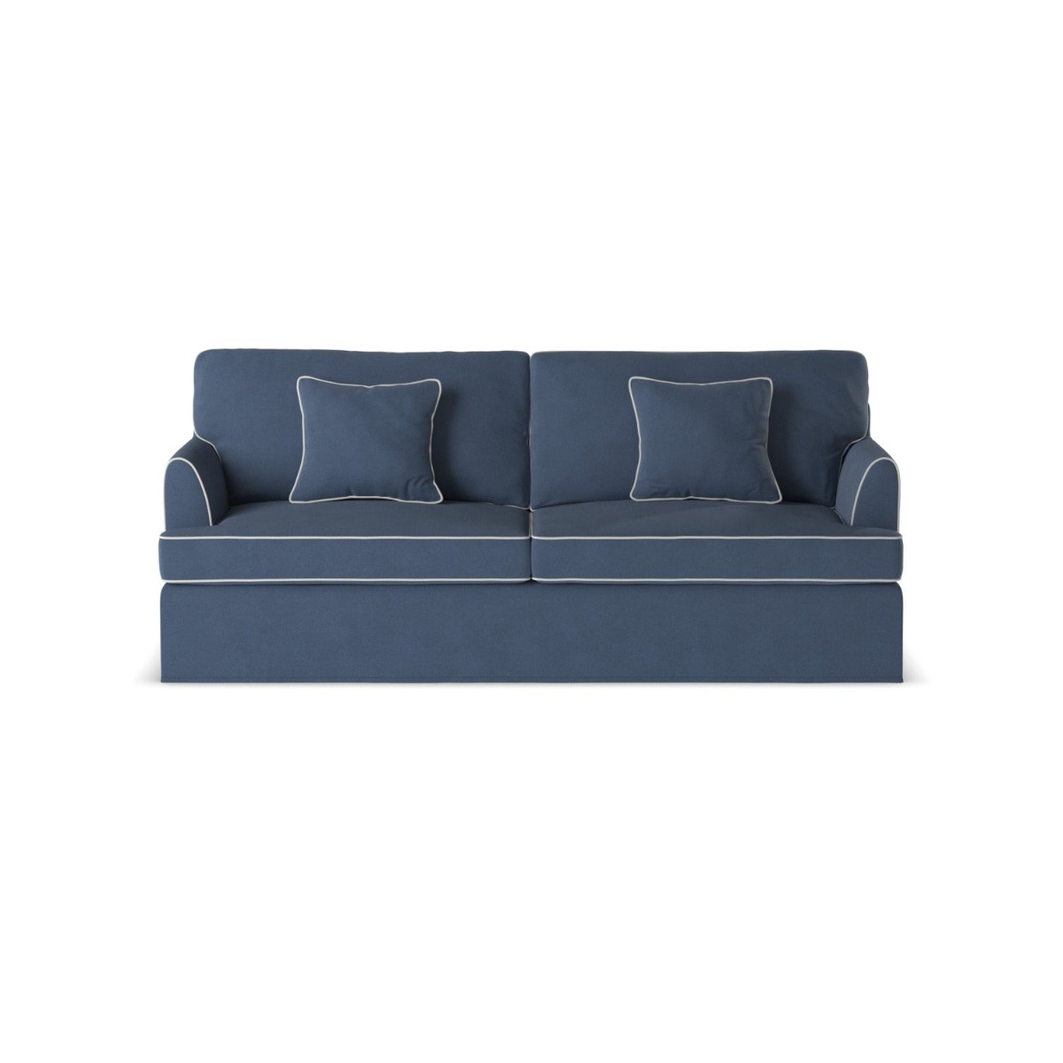 Byron Hamptons 3 Seat Sofa Navy with White Piping, W 223cm D 96cm H 78cm (RRP $3285) - Image 8