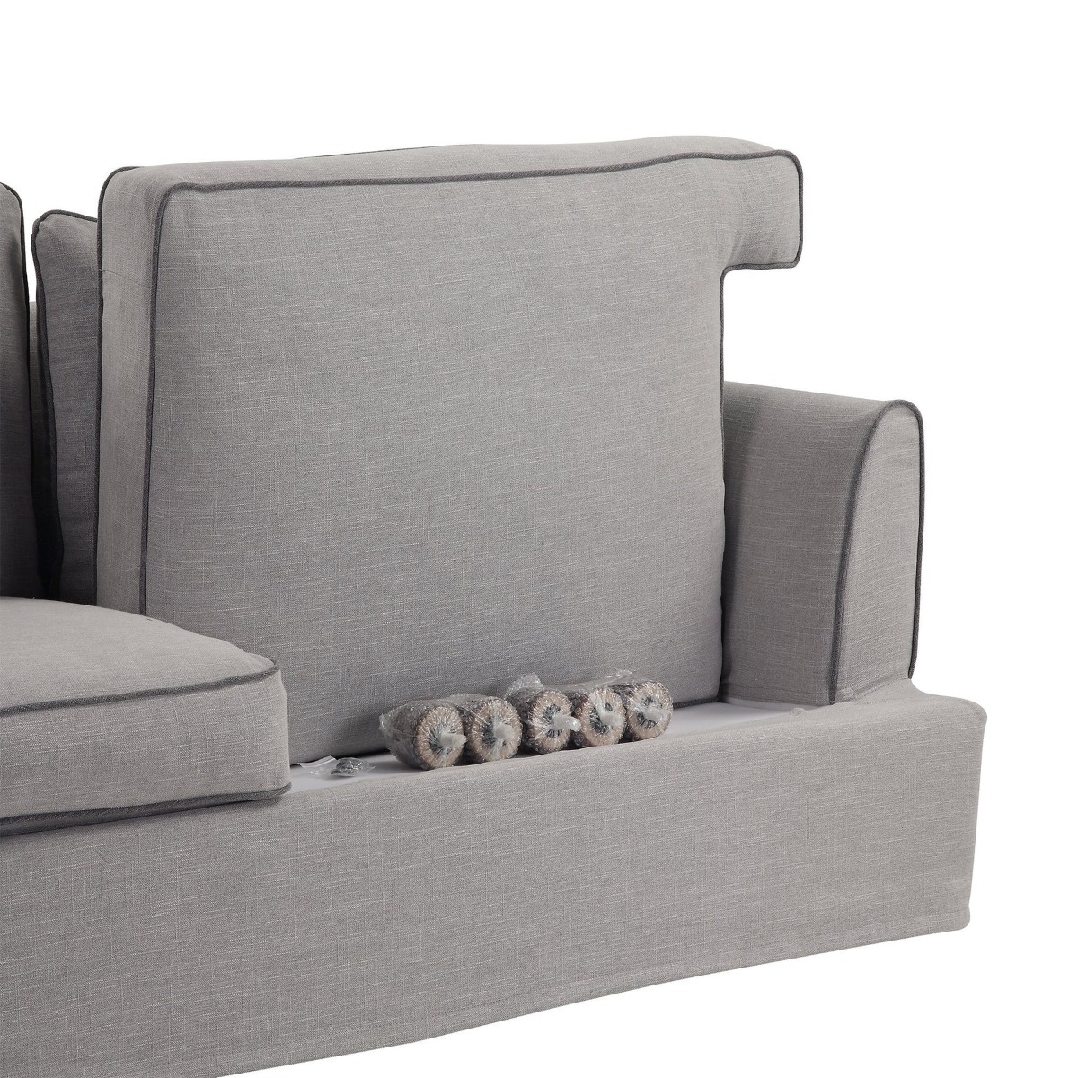 Byron Hamptons 3 Seat Sofa Pebble Grey, W 223cm D 96cm H 78cm (RRP $3285) - Image 3