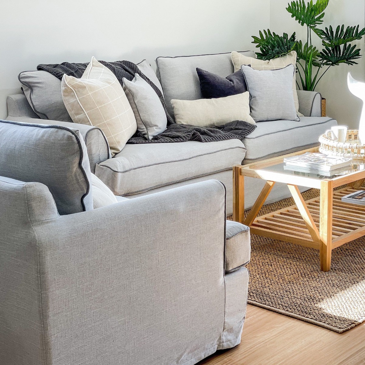 Byron Hamptons 3 Seat Sofa Pebble Grey, W 223cm D 96cm H 78cm (RRP $3285) - Image 12