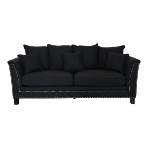 wp-image-tigress-48876.jpg Manhattan 3 Seat Sofa Charcoal W/Silver Studs Black, W 218cm D 94cm H 75cm (RRP $2699)