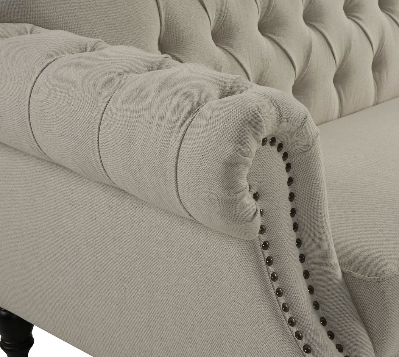 Vaucluse 3 Seat Hamptons Buttoned Sofa Beige Linen Blend, W 224cm D 89cm H 91cm (RRP $2499) - Image 7