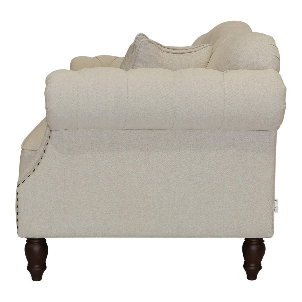 Vaucluse 3 Seat Hamptons Buttoned Sofa Beige Linen Blend, W 224cm D 89cm H 91cm (RRP $2499) - Image 9