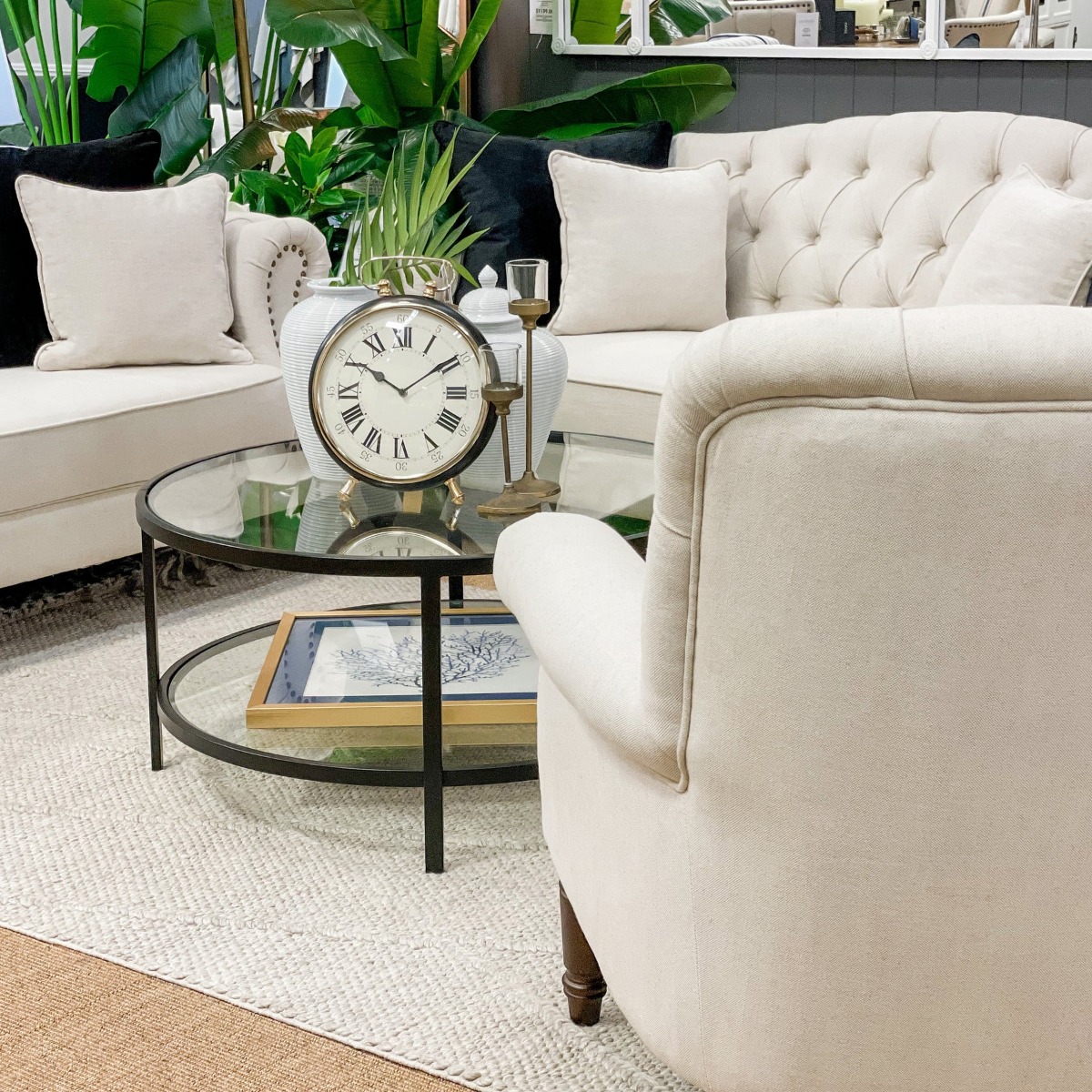 Vaucluse 3 Seat Hamptons Buttoned Sofa Beige Linen Blend, W 224cm D 89cm H 91cm (RRP $2499) - Image 18