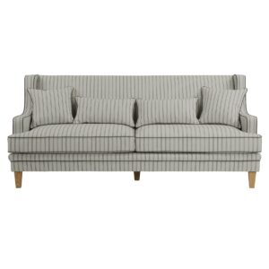 Bondi Hamptons 3 Seat Sofa Blue/White Pin Stripe, W 215cm D 95cm H 94cm (RRP $2499)