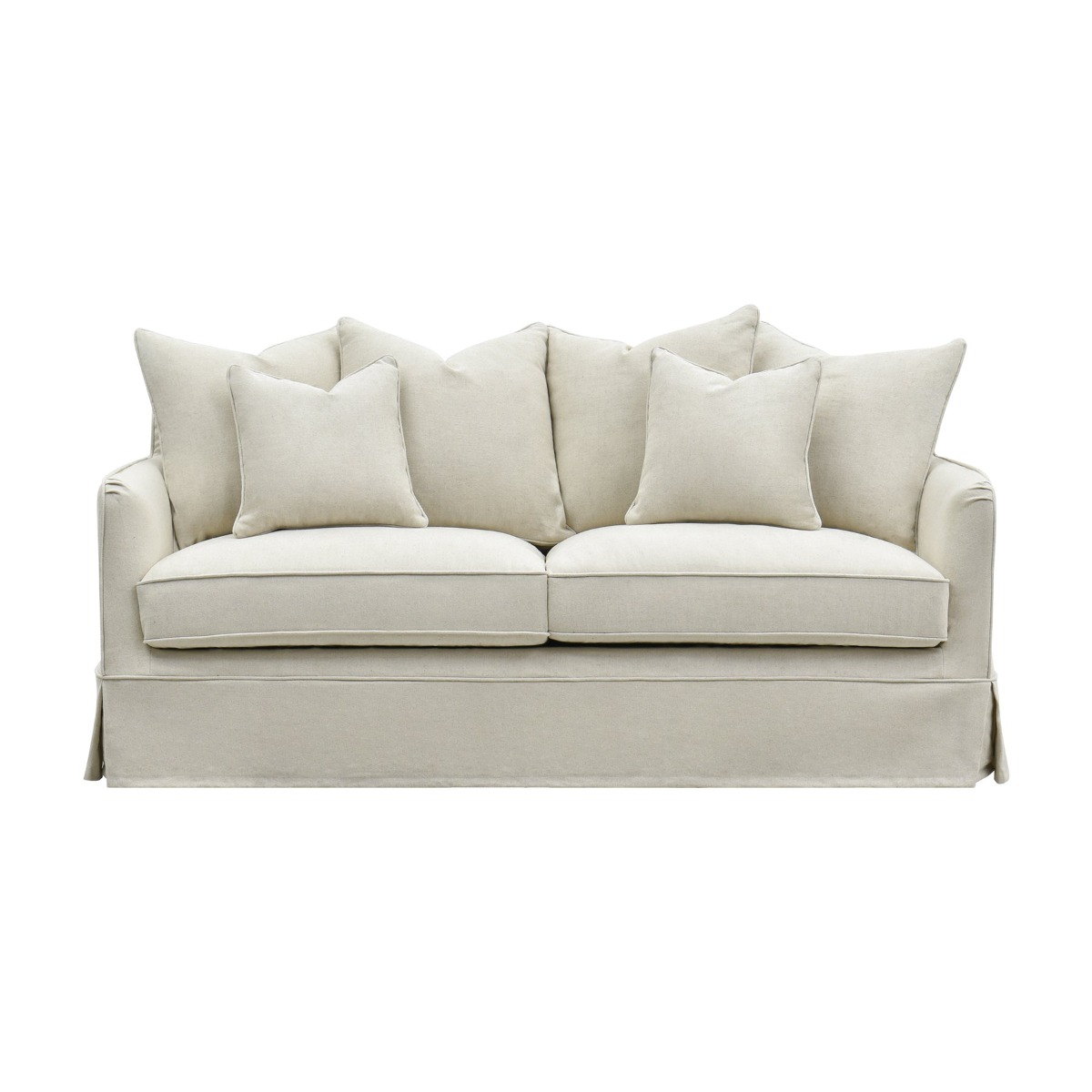 Noosa Hamptons 2.5 Seat Sofa Ivory, W 195cm D 91cm H 80cm (RRP $2699)