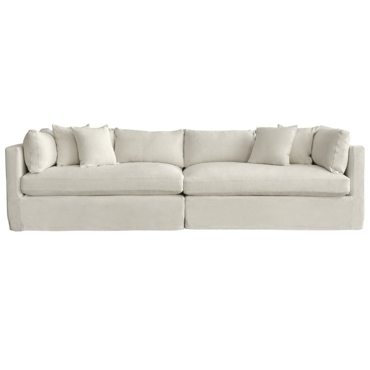 Marbella 4 Seat Slip Cover Sofa Ivory, W 300 D 100 H 85cm (RRP $3859)