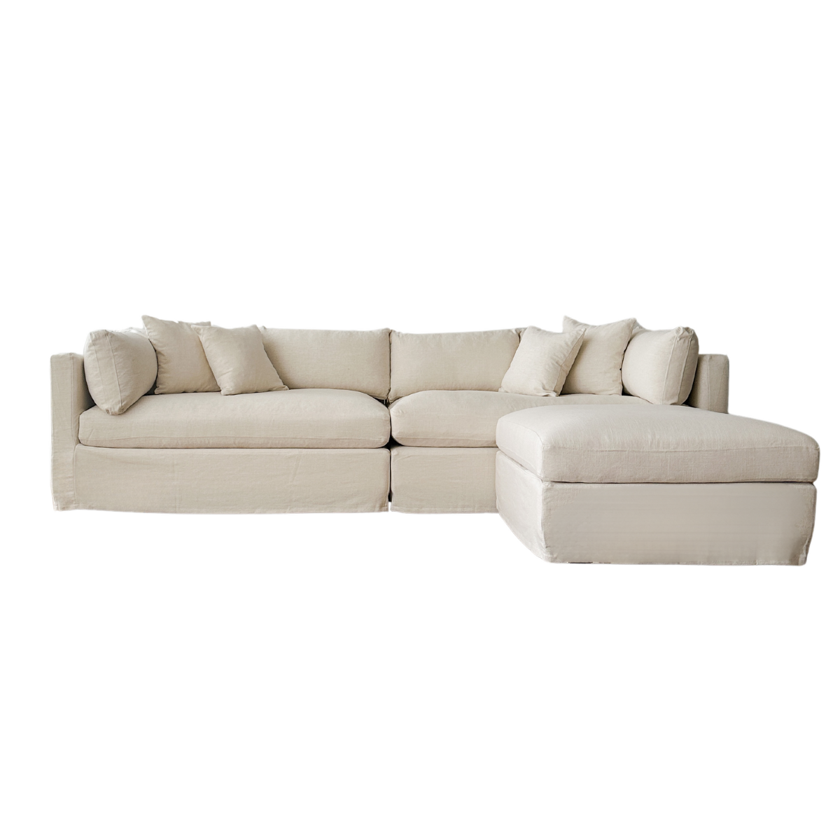 Marbella 4 Seater Right Chaise Ivory, W 250 D 150 H 85cm (RRP $5699)