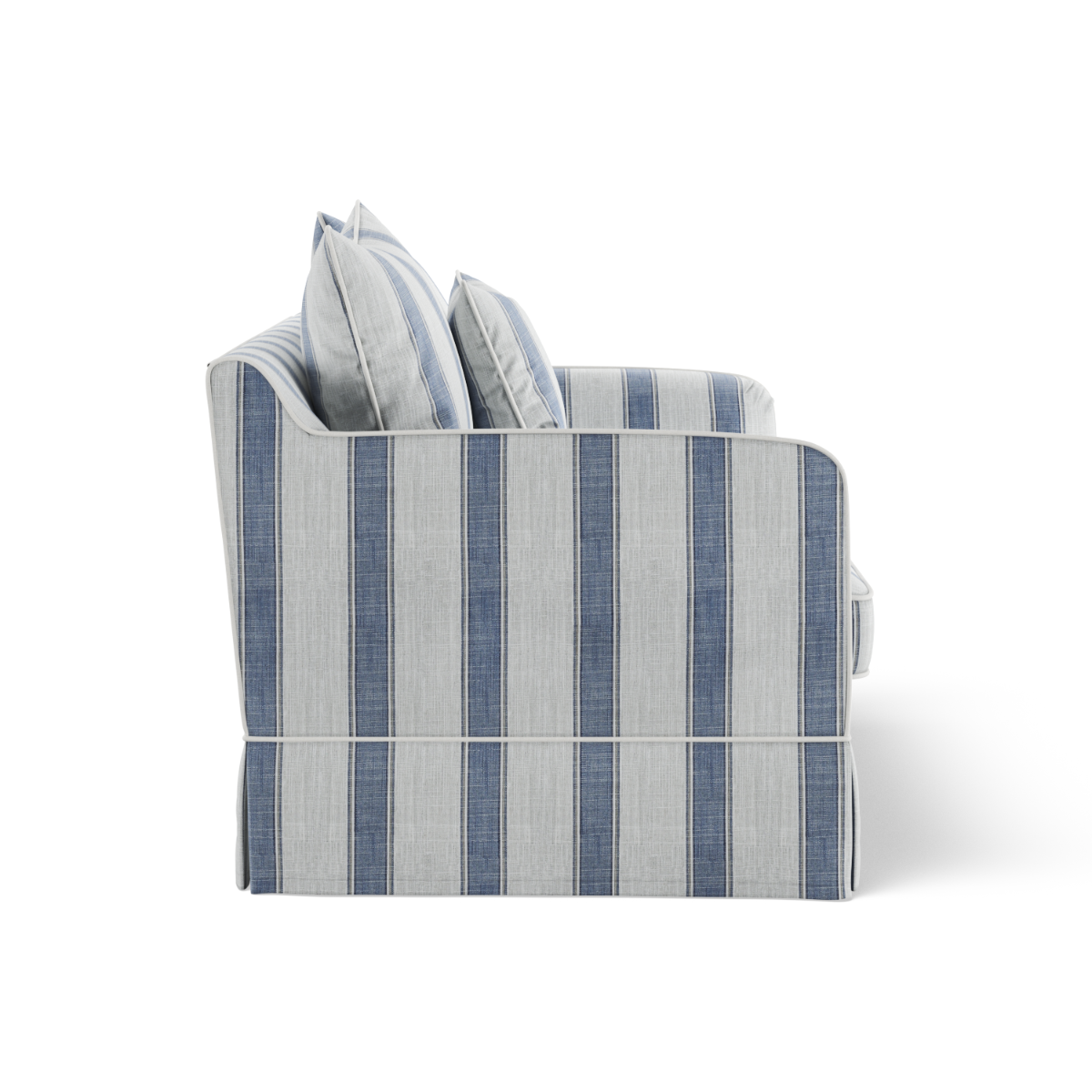 Noosa Hamptons 1.5 Seat Sofa Bed Blue Sky Stripe, W 140 D 91 H 80cm (RRP $2999) - Image 4
