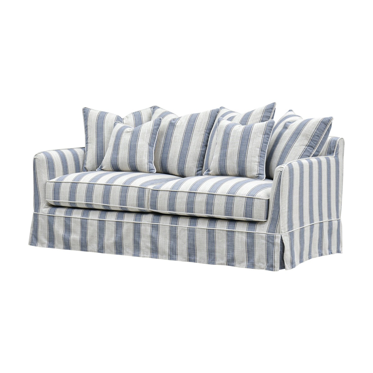 Noosa Hamptons 2.5 Seat Sofa Bed Blue Sky Stripe, L 190 D 91 H 80cm (RRP $3849) - Image 3