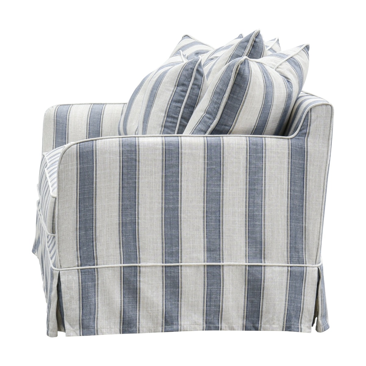 Noosa Hamptons 2.5 Seat Sofa Bed Blue Sky Stripe, L 190 D 91 H 80cm (RRP $3849) - Image 4