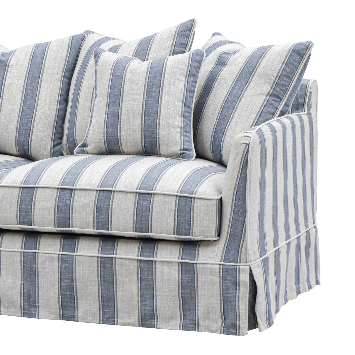 Noosa Hamptons 2.5 Seat Sofa Bed Blue Sky Stripe, L 190 D 91 H 80cm (RRP $3849) - Image 6