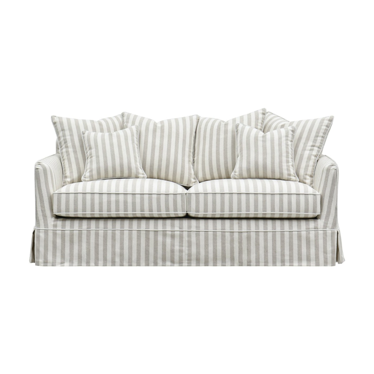 Noosa Hamptons 2.5 Seat Sofa Bed Natural Stripe, L 190 D 91 H 80cm (RRP $3849) - Image 3