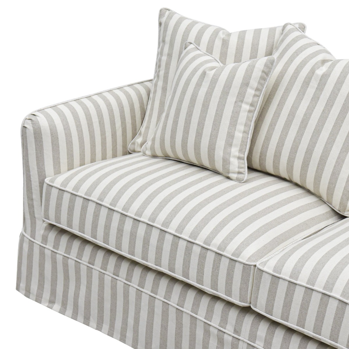 Noosa Hamptons 2.5 Seat Sofa Bed Natural Stripe, L 190 D 91 H 80cm (RRP $3849) - Image 8