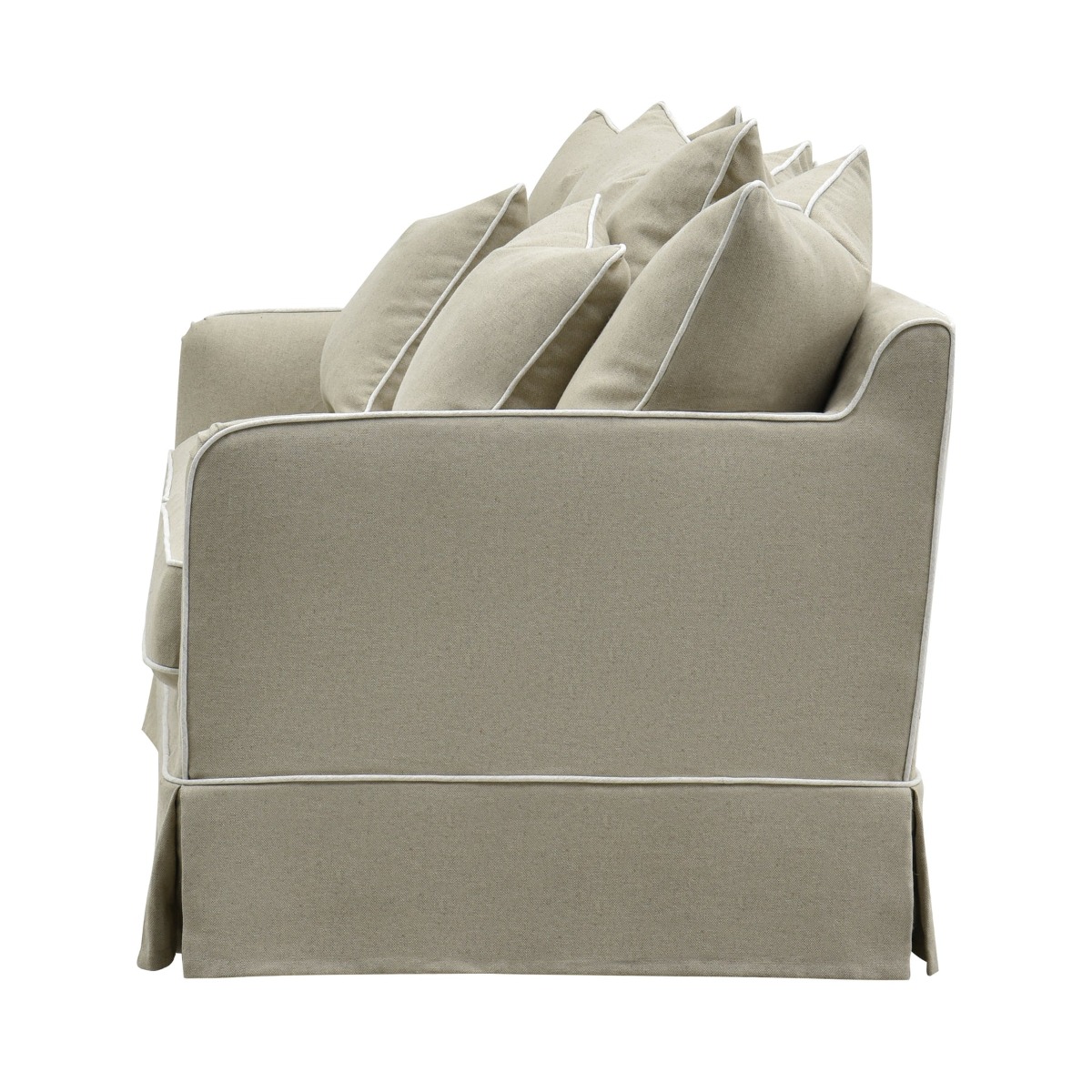 Noosa Hamptons 2.5 Seat Sofa Bed Natural with White Piping, L 190 D 91 H 80cm (RRP $3849) - Image 4