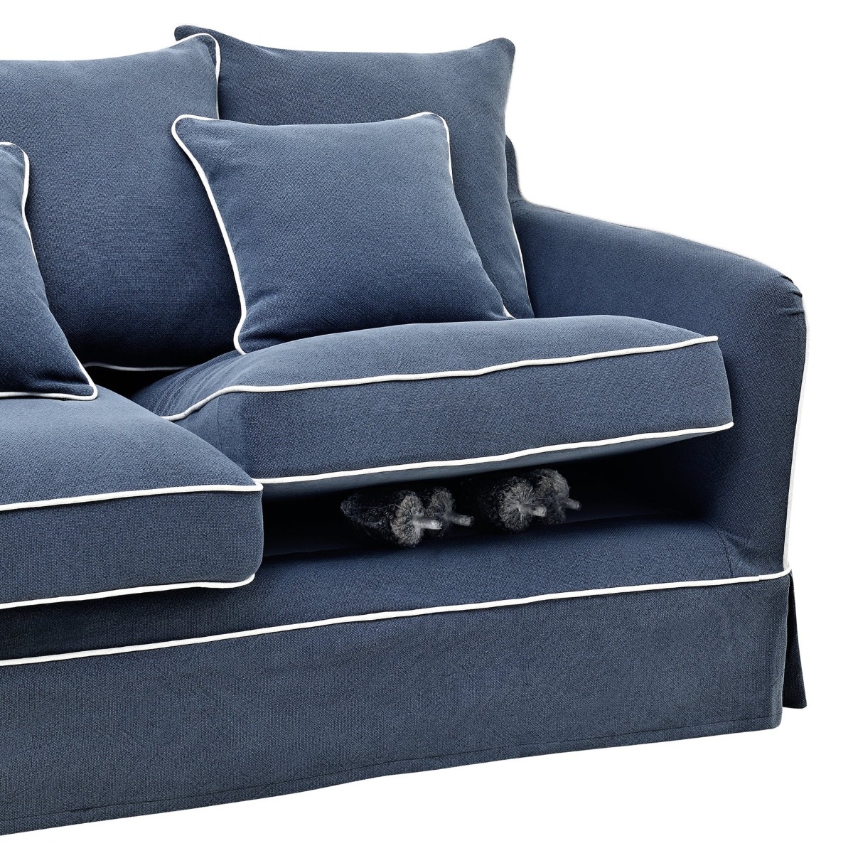 Noosa Hamptons 2.5 Seat Sofa Bed Navy with White Piping, L 190 D 91 H 80cm (RRP $3849) - Image 3