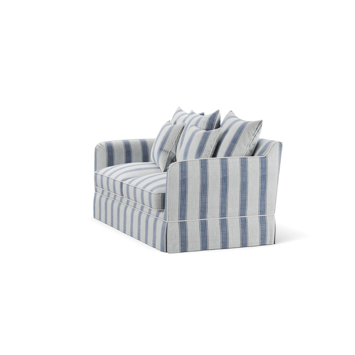 Noosa Hamptons 2 Seat Sofa Bed Noosa Blue Sky Stripe, W170cm x D91cm X H80cm (RRP $3299) - Image 2