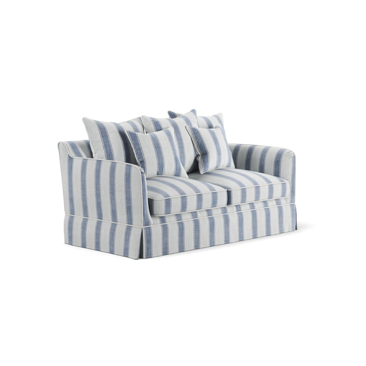 Noosa Hamptons 2 Seat Sofa Bed Noosa Blue Sky Stripe, W170cm x D91cm X H80cm (RRP $3299) - Image 7