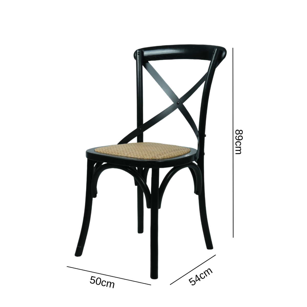 Bella Dining Chair Black, W 50cm x D 54cm x H 89cm (RRP $199) - Image 2
