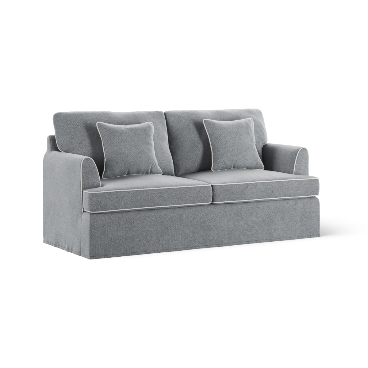 Byron Hamptons 2.5 Seat Sofa Grey with White Piping, W 190cm D 96cm H 78cm (RRP $2859) - Image 2