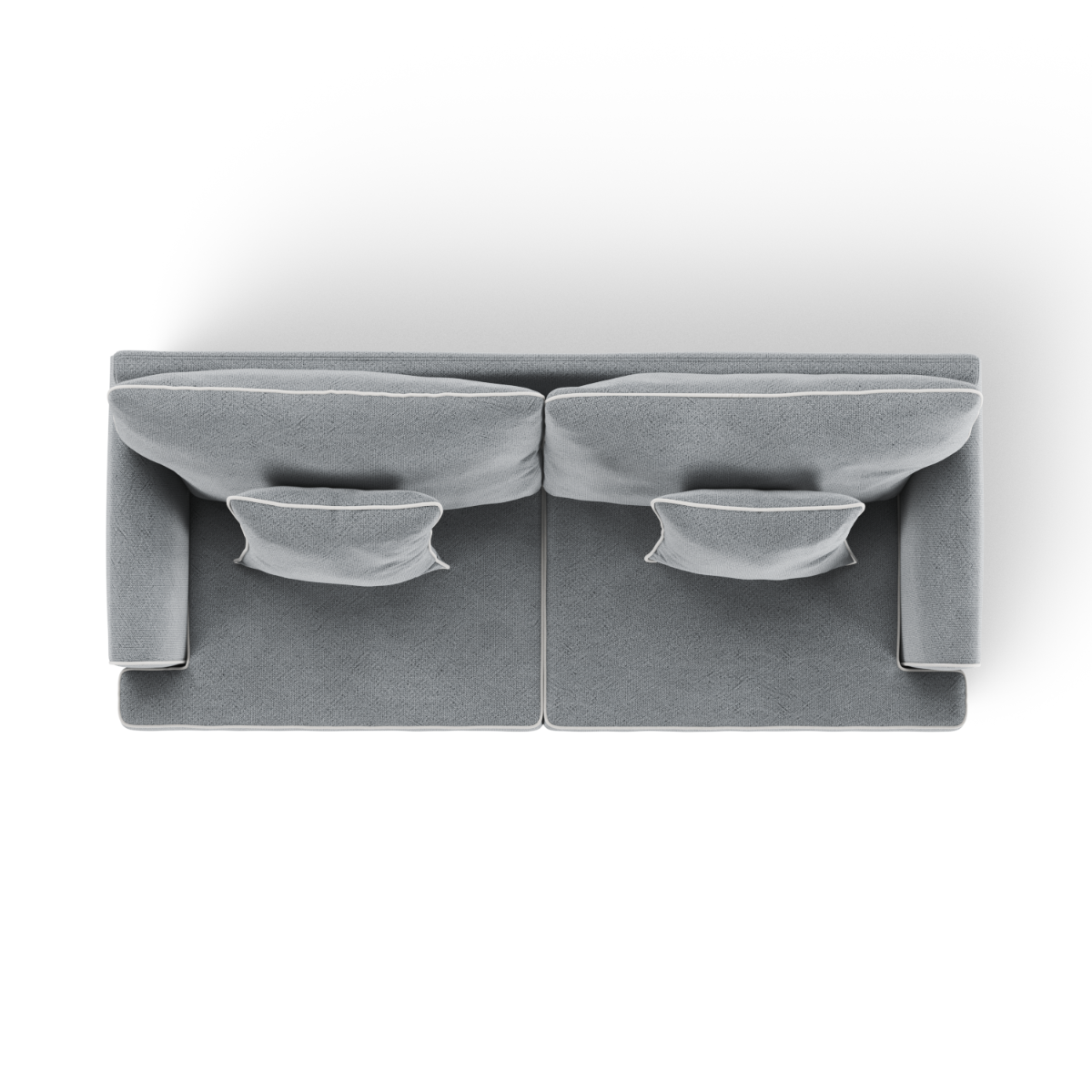 Byron Hamptons 2.5 Seat Sofa Grey with White Piping, W 190cm D 96cm H 78cm (RRP $2859) - Image 4