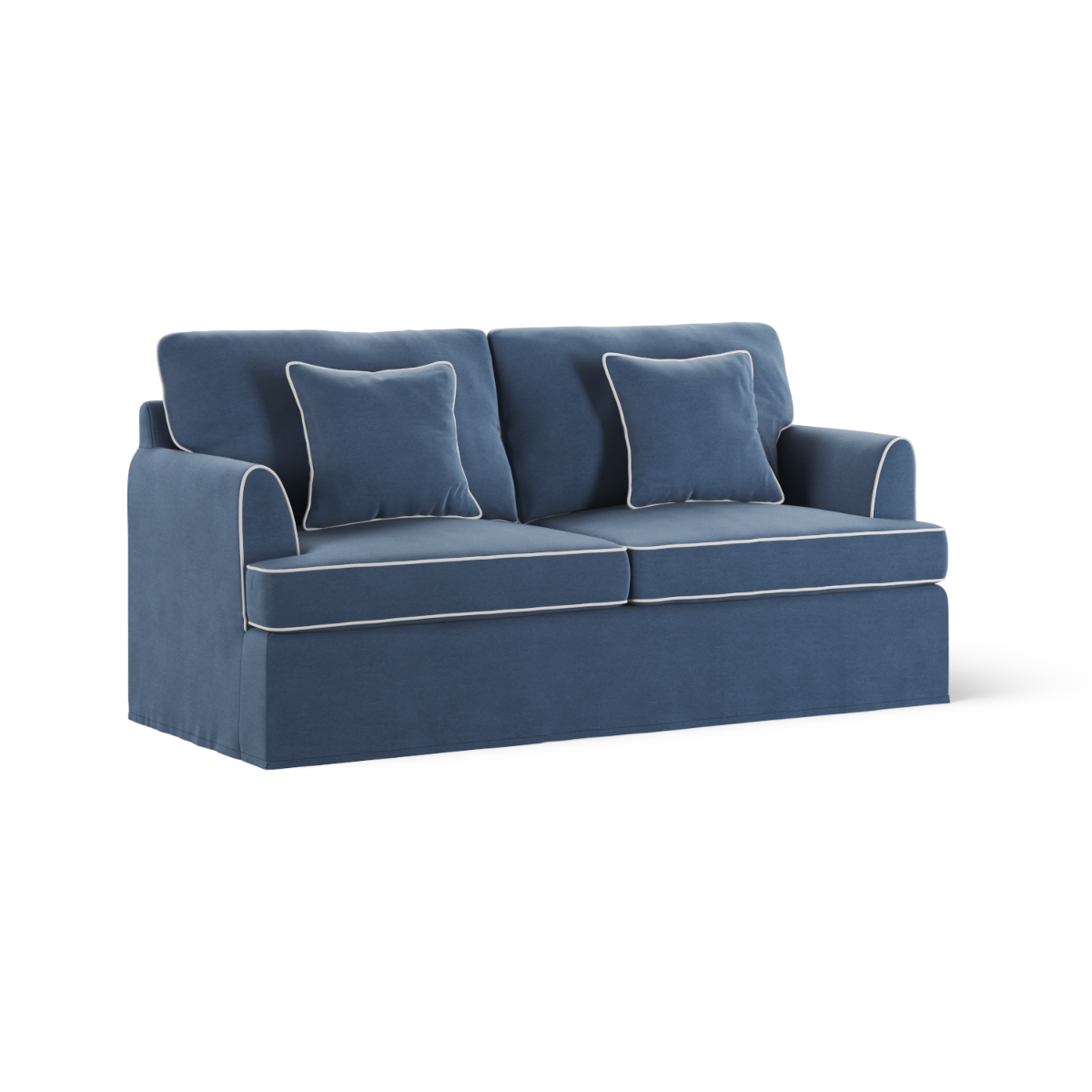 Byron Hamptons 2.5 Seat Sofa Navy with White Piping, W 190cm D 96cm H 78cm (RRP $2859) - Image 2