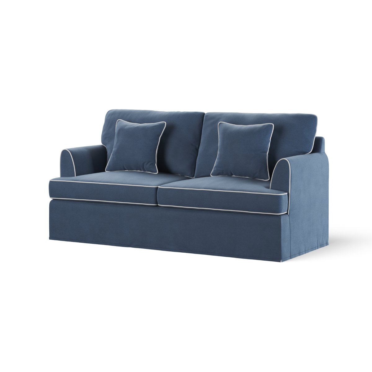 Byron Hamptons 2.5 Seat Sofa Navy with White Piping, W 190cm D 96cm H 78cm (RRP $2859) - Image 3