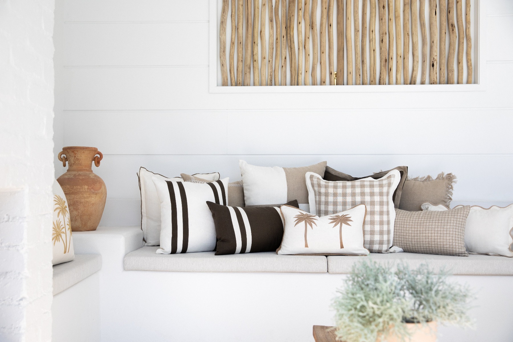 Linen Palma Stripes Cushion 35x60cm (RRP $89) - Image 3
