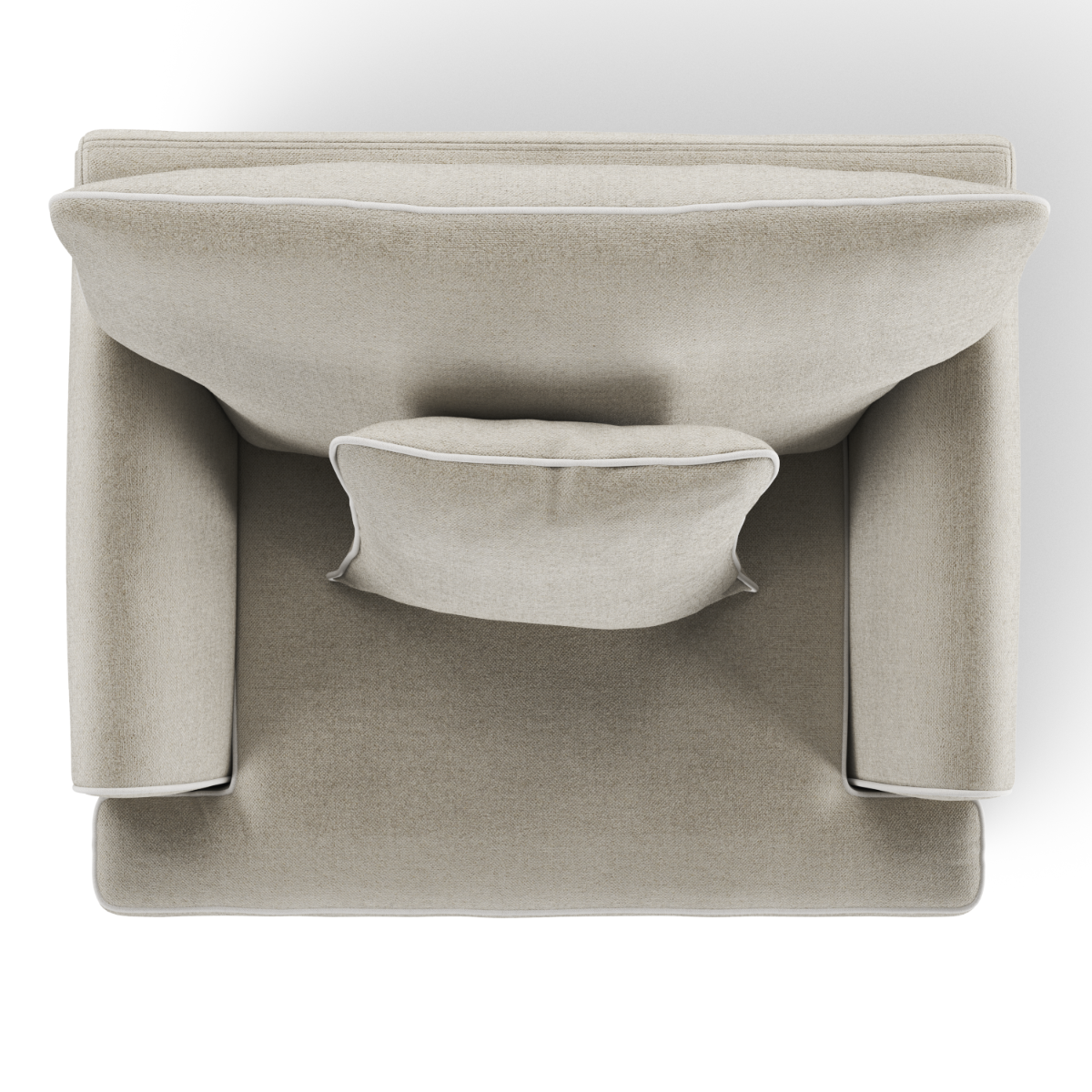 Byron Hamptons Armchair Natural with White Piping, W 99cm D 96cm H 78cm (RRP $1859) - Image 6