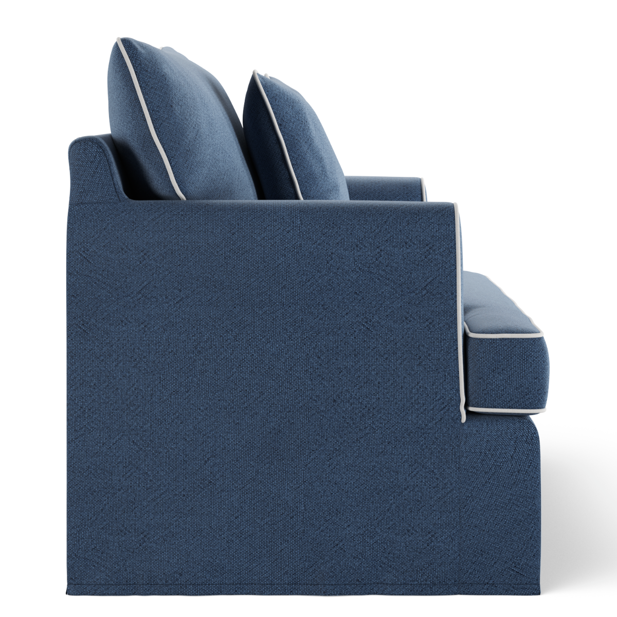 Byron Hamptons Armchair Navy with White Piping, W 99cm D 96cm H 78cm (RRP $1859) - Image 4