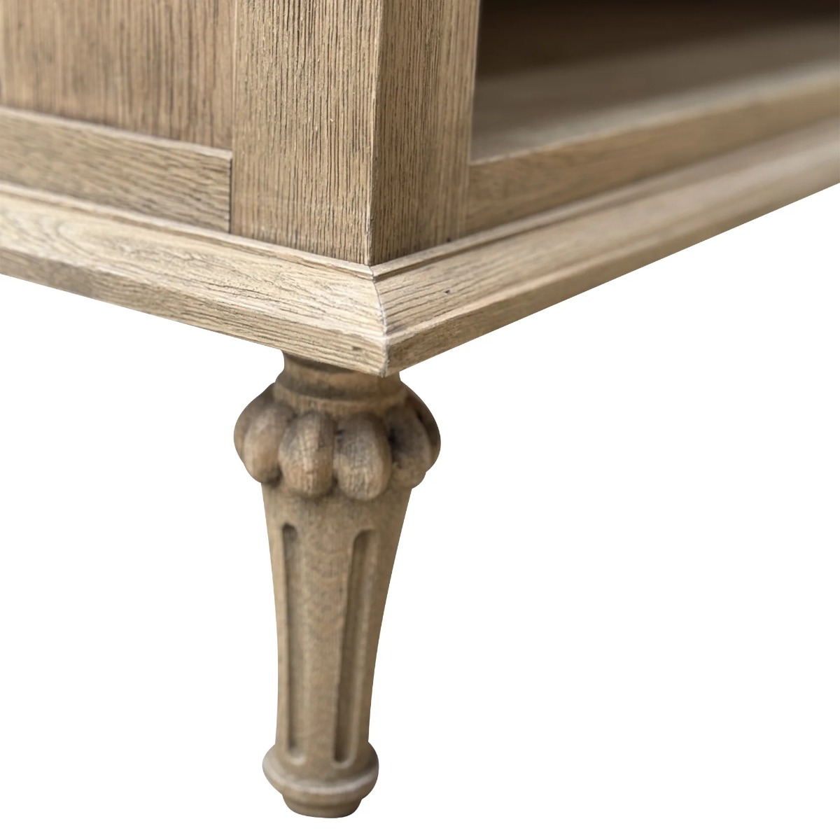 "Maison" Hamptons Style Solid Timber 2 Drawer Bedside Table, Weathered Oak 76cmW x 43cmD x 72cmH (RRP $1099) - Image 4