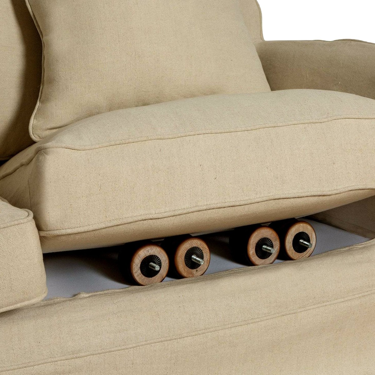Slip Cover Only - Noosa Hamptons 3 Seat Sofa Beige, W 221cm D 91cm H 80cm (RRP $949) - Image 3